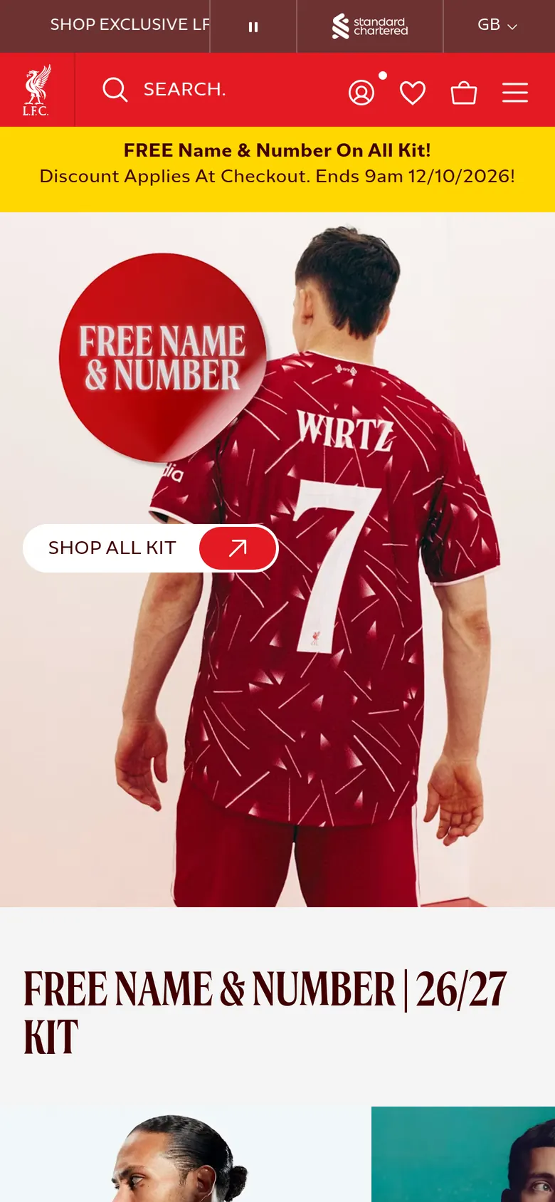 Liverpool FC store, mobile