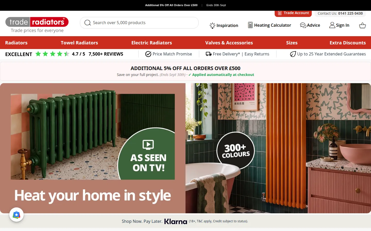 Trade Radiators store, desktop
